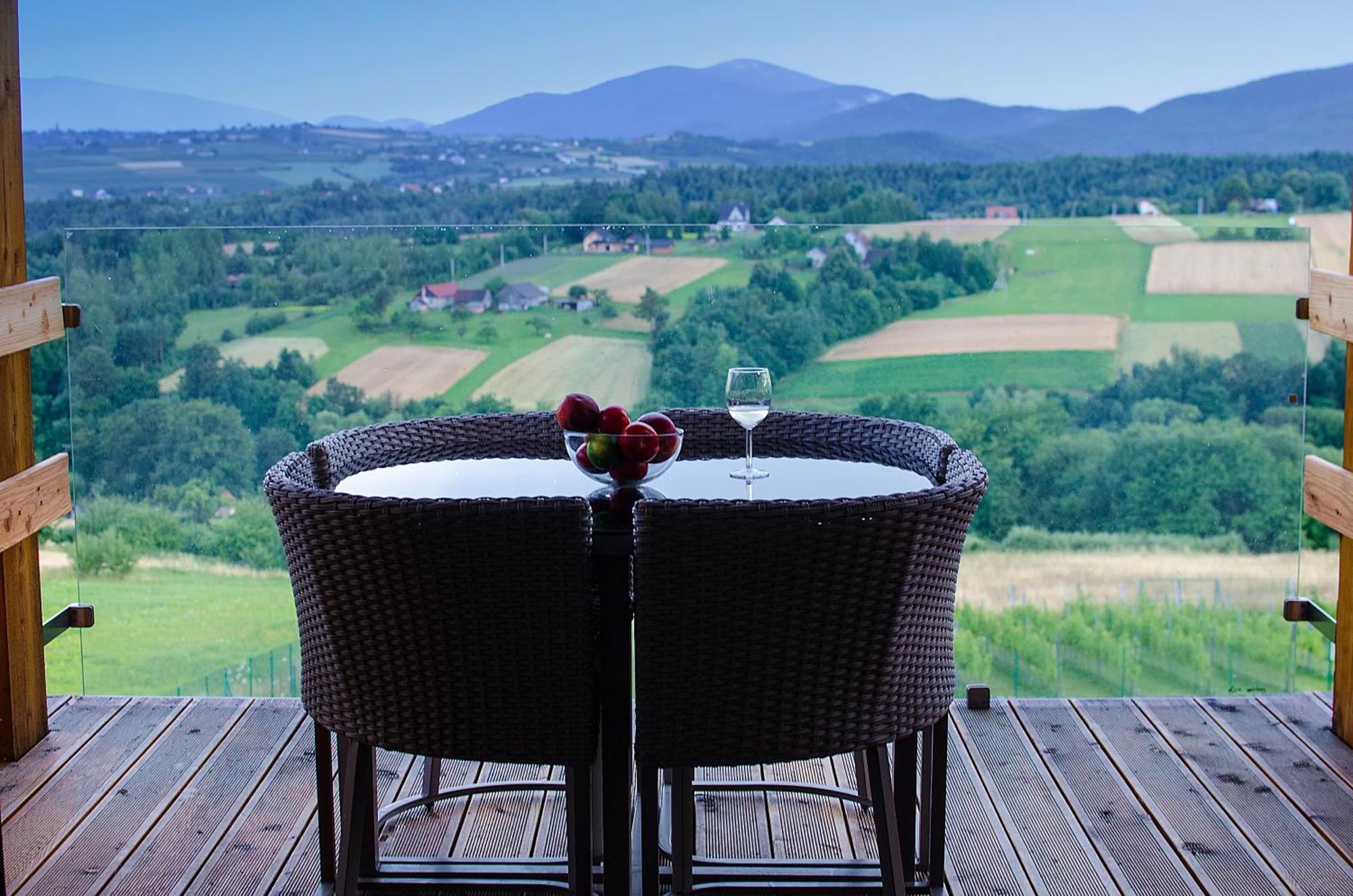 Fantastic View Vineyard Beskid Mountains Gruszow  Zimmer foto